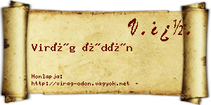 Virág Ödön névjegykártya
